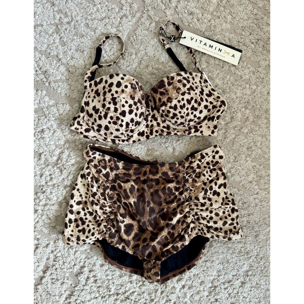 NWT Vitamin A Women’s Bikini Leopard Sophia Bustier  size Small 6